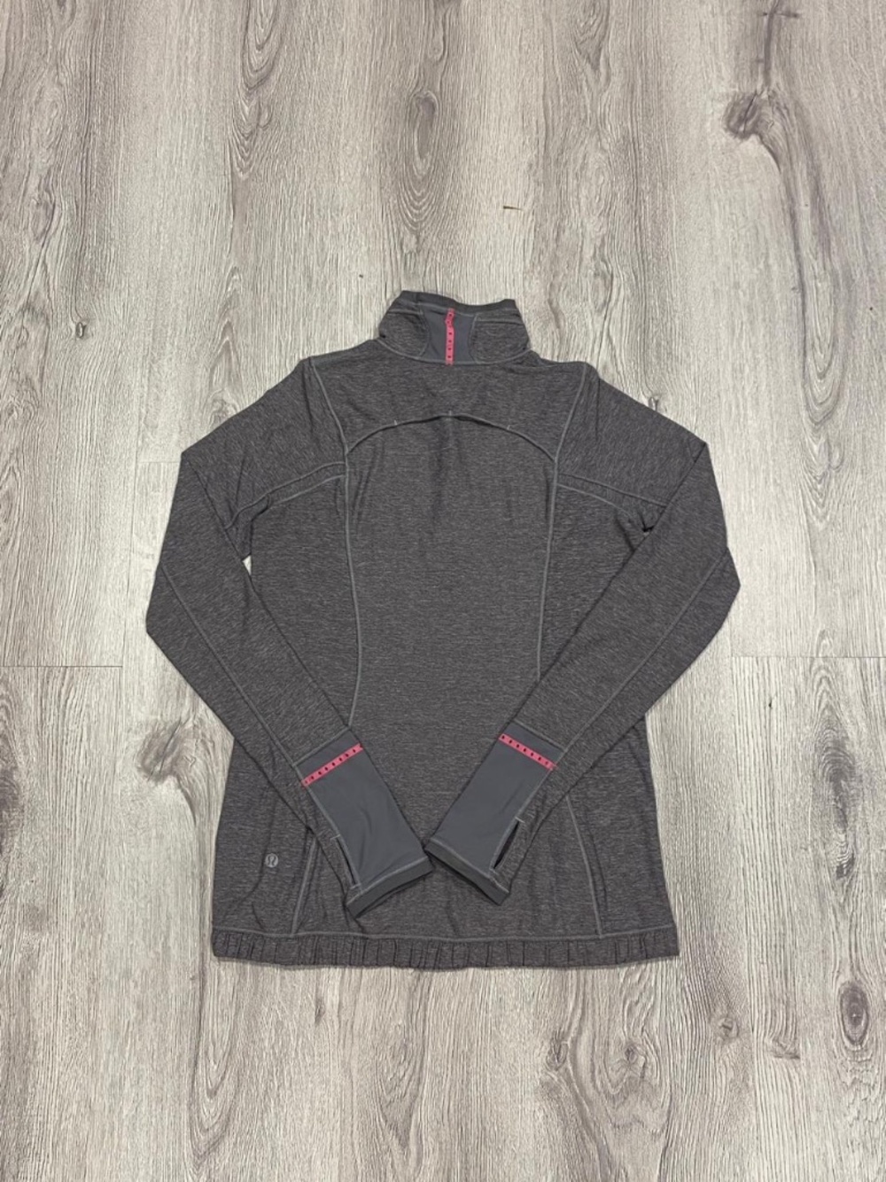 Lululemon Heathered Charcoal Grey Run Turbo Zip Pullover Reflective Trim Size 4 - Picture 4 of 9